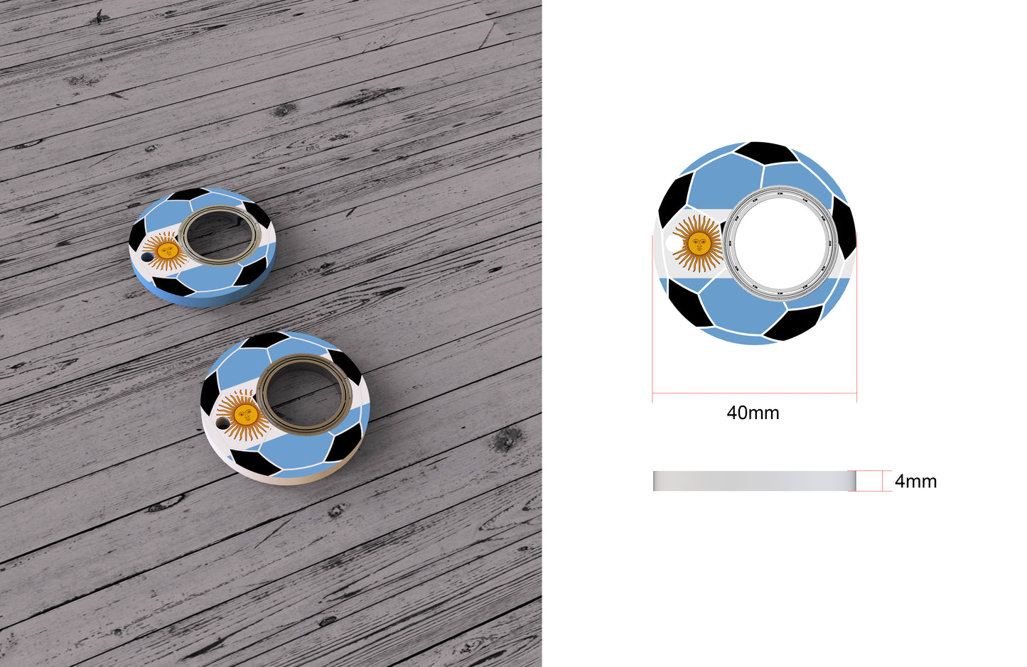 Soccer World Cup Keychain Fidget Spinner